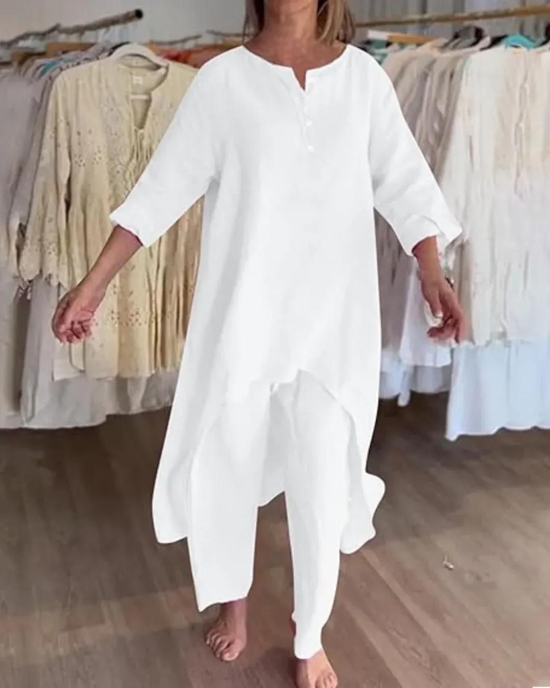 Conjunto de Lino Casual para Mujer Estilo Natural - Imagen 4