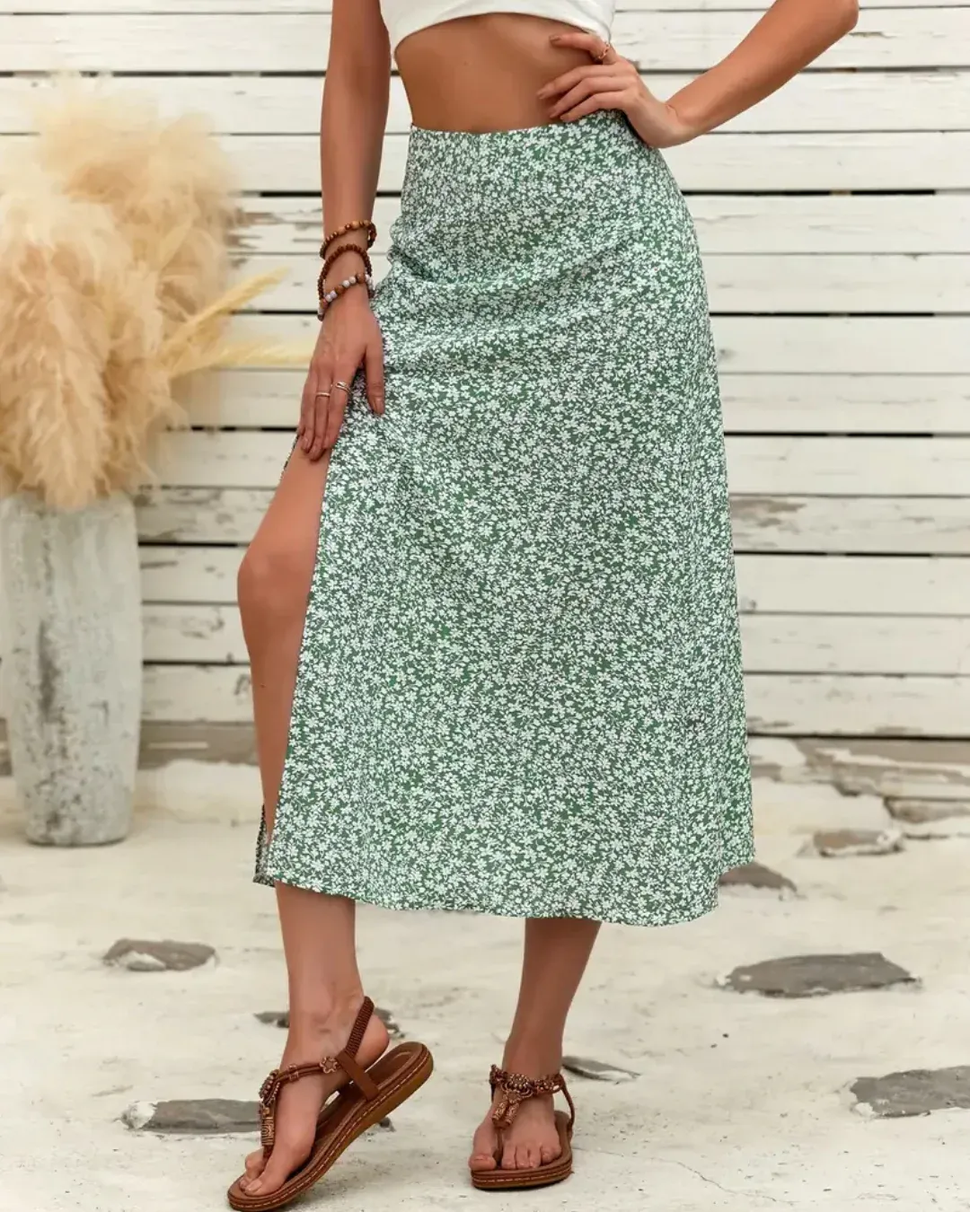 Falda con Estampado Floral y Abertura Lateral para un Look Fresco y Femenino - Imagen 6