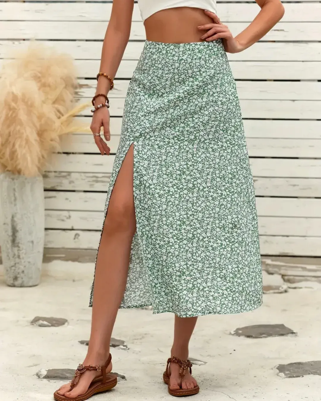 Falda con Estampado Floral y Abertura Lateral para un Look Fresco y Femenino - Imagen 8