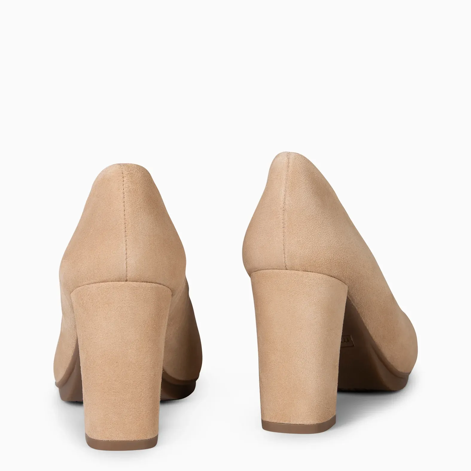 URBAN – Zapatos de tacón alto de ante CAMEL - Imagen 4