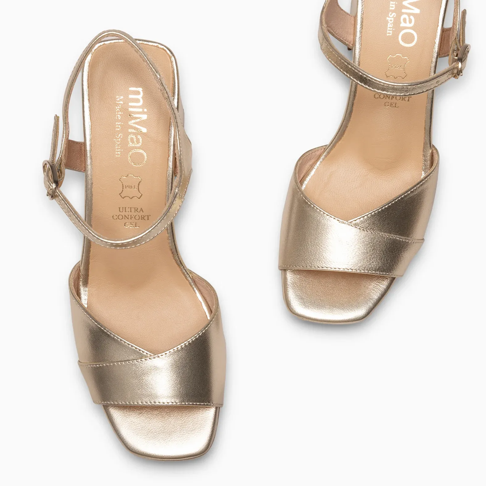 MICHELLE – ZAPATOS DE TACÓN ALTO ANCHO PLATINO - Imagen 5