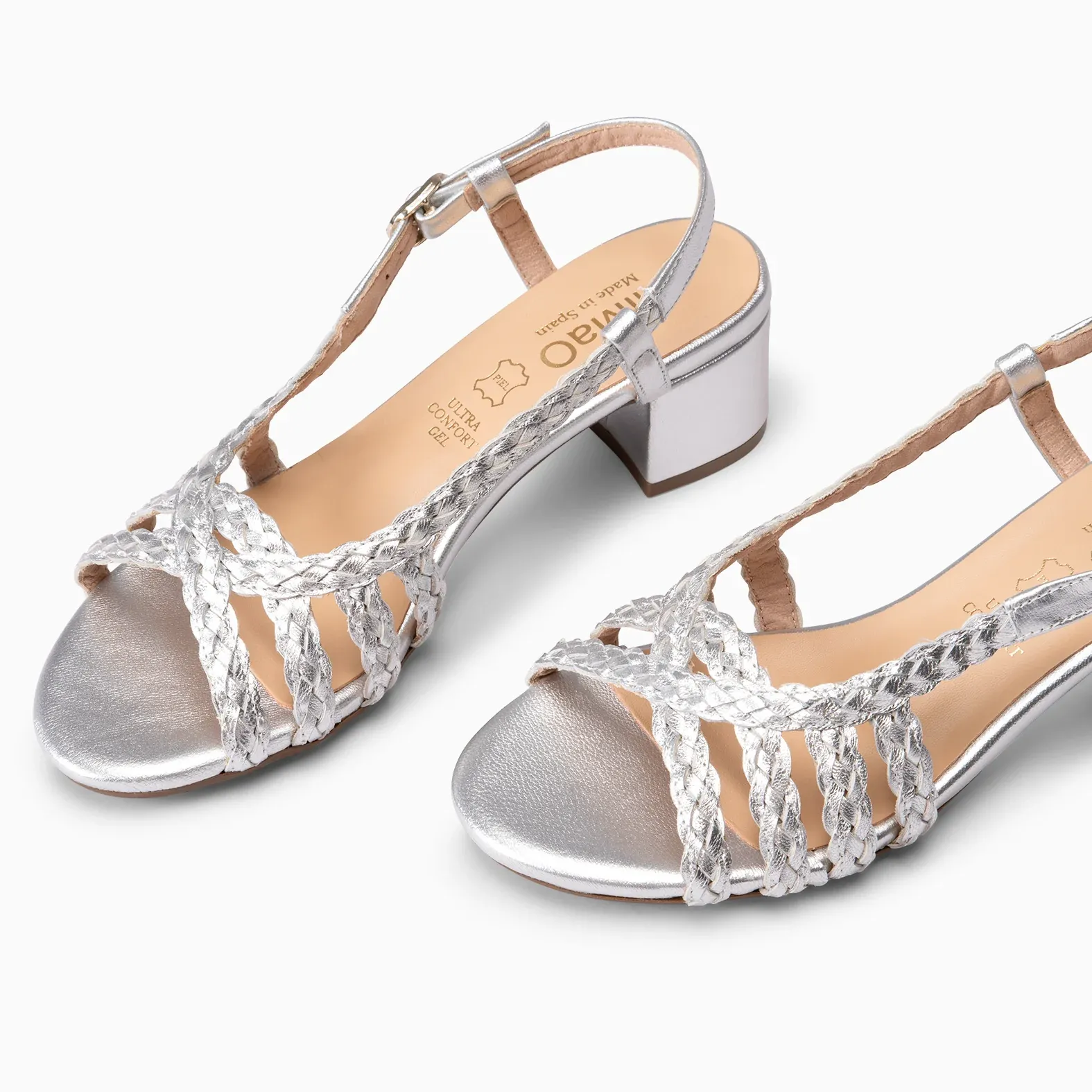 LINA - Sandalias de tacón ancho PLATA - Imagen 4