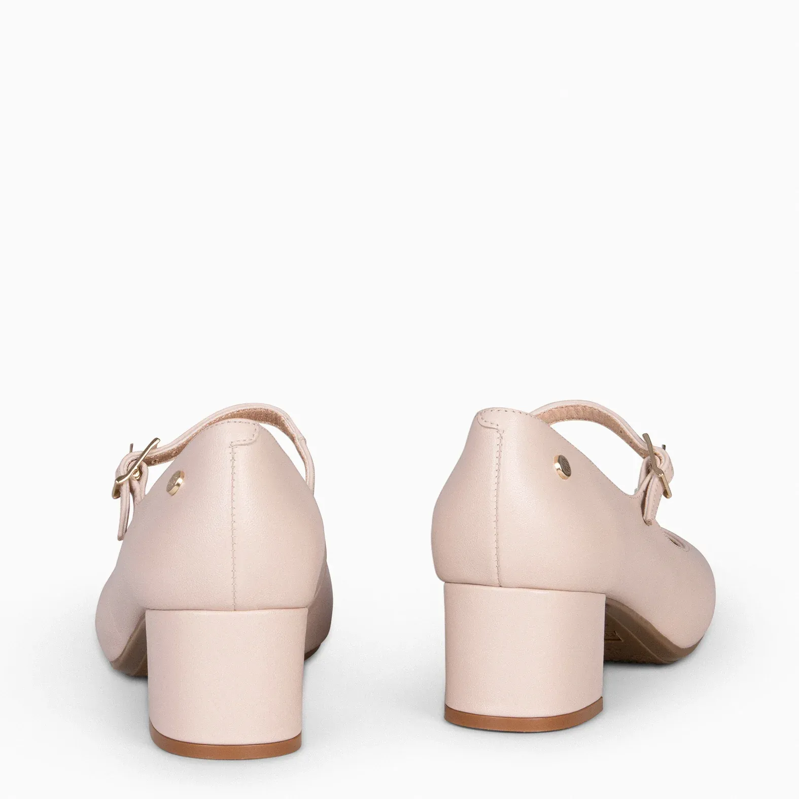 BELLA - Zapatos con pulsera y puntera cuadrada NUDE - Imagen 3