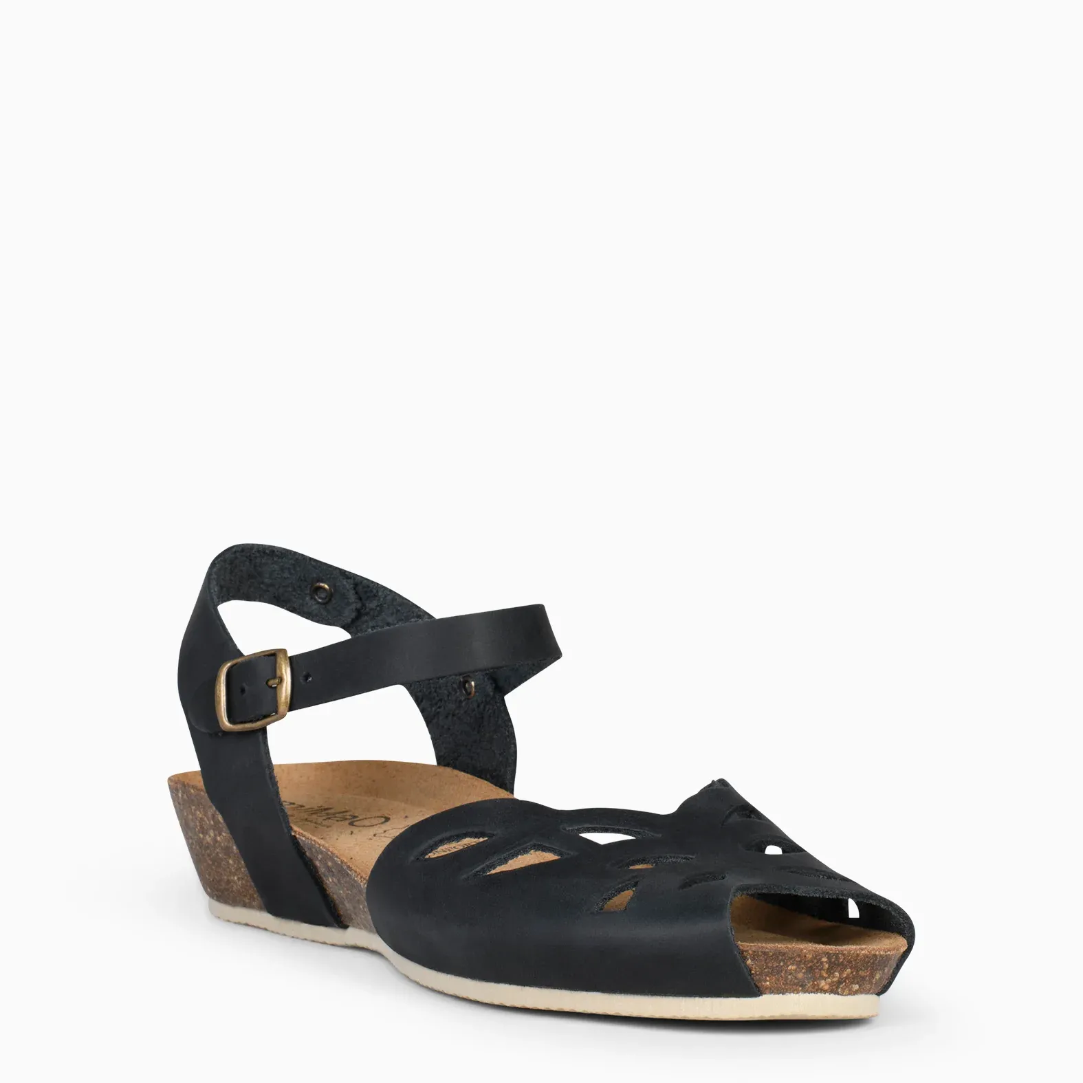 ALOE – Sandalias BIO con cuña NEGRO - Imagen 2