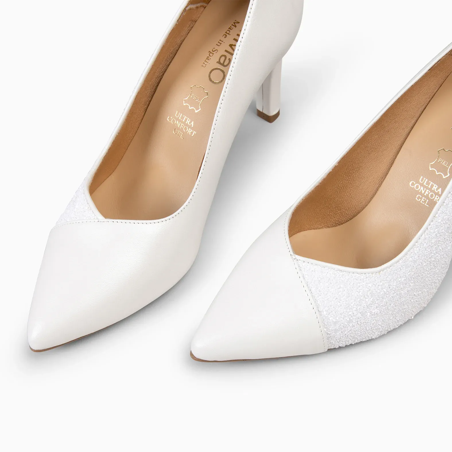 GLAM NIGHT– ZAPATOS ELEGANTES DE TACÓN ALTO CON GLITTER NACAR - Imagen 6