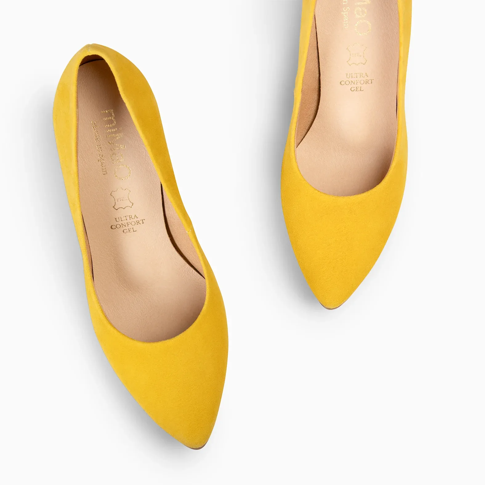 URBAN – Zapatos de tacón alto de ante AMARILLO - Imagen 5