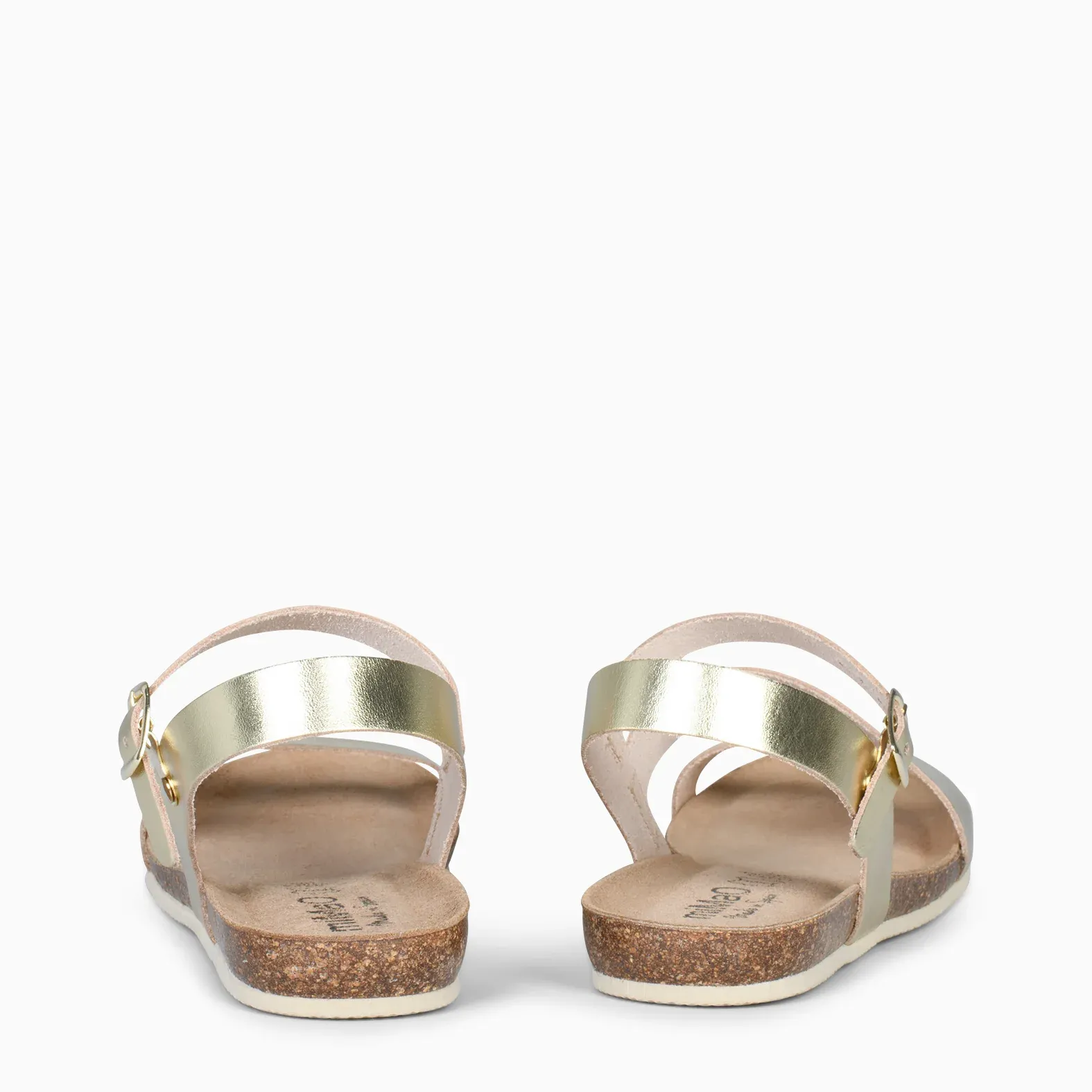 LIS – Sandalias BIO de piel de vaquetilla PLATINO - Imagen 2