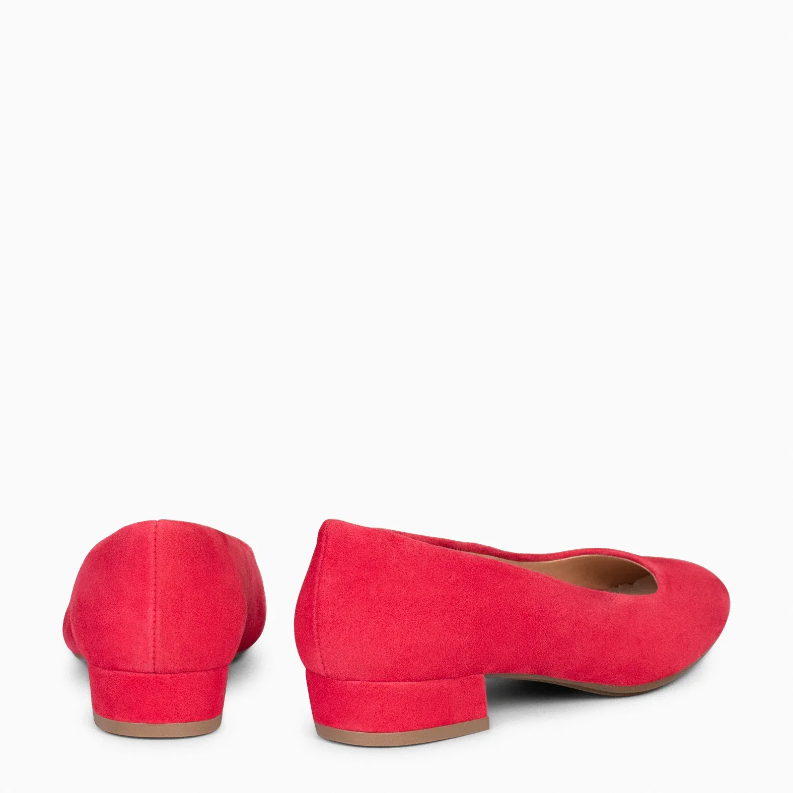 URBAN XS – Zapatos de tacón bajo de seraje ROJO - Imagen 2