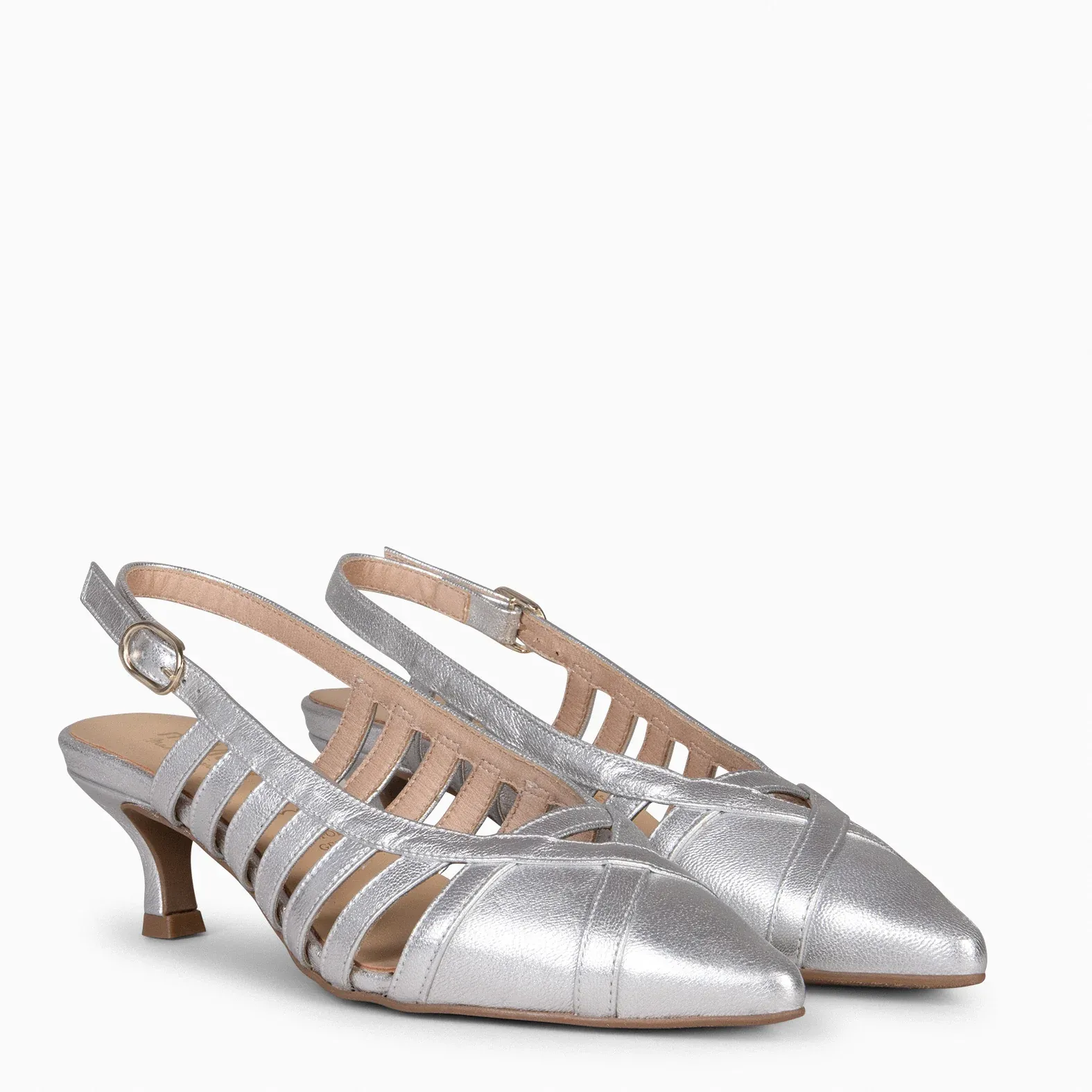 JADE - Zapato tacón Kitten PLATA - Imagen 2