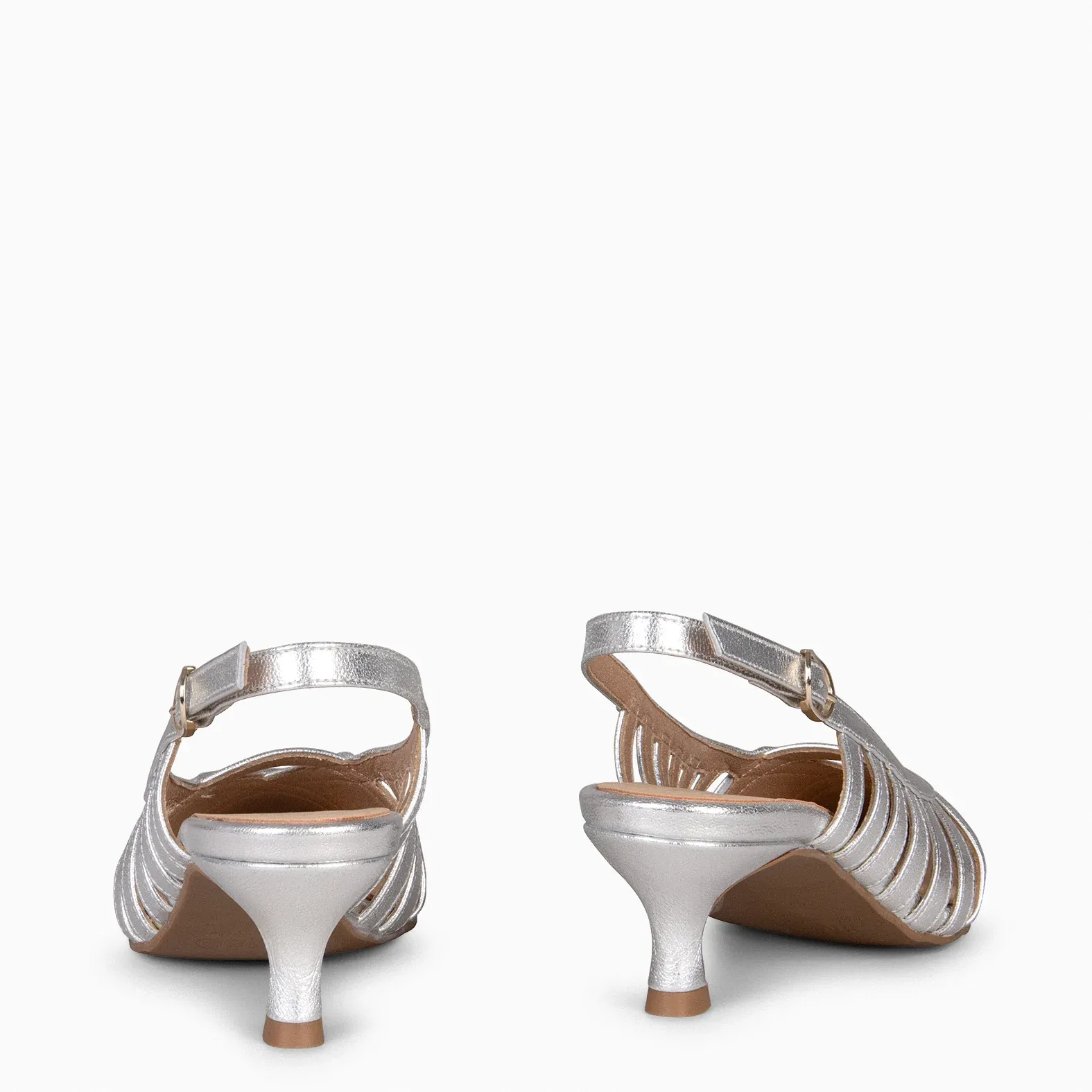 JADE - Zapato tacón Kitten PLATA - Imagen 5