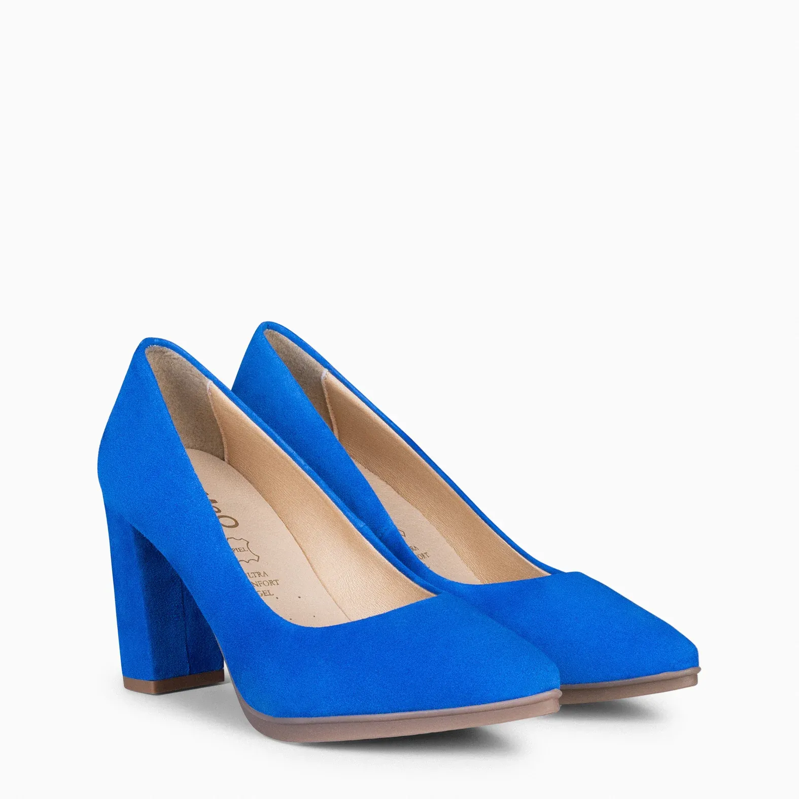 URBAN – Zapatos de tacón alto de ante AZUL ELECTRICO - Imagen 4