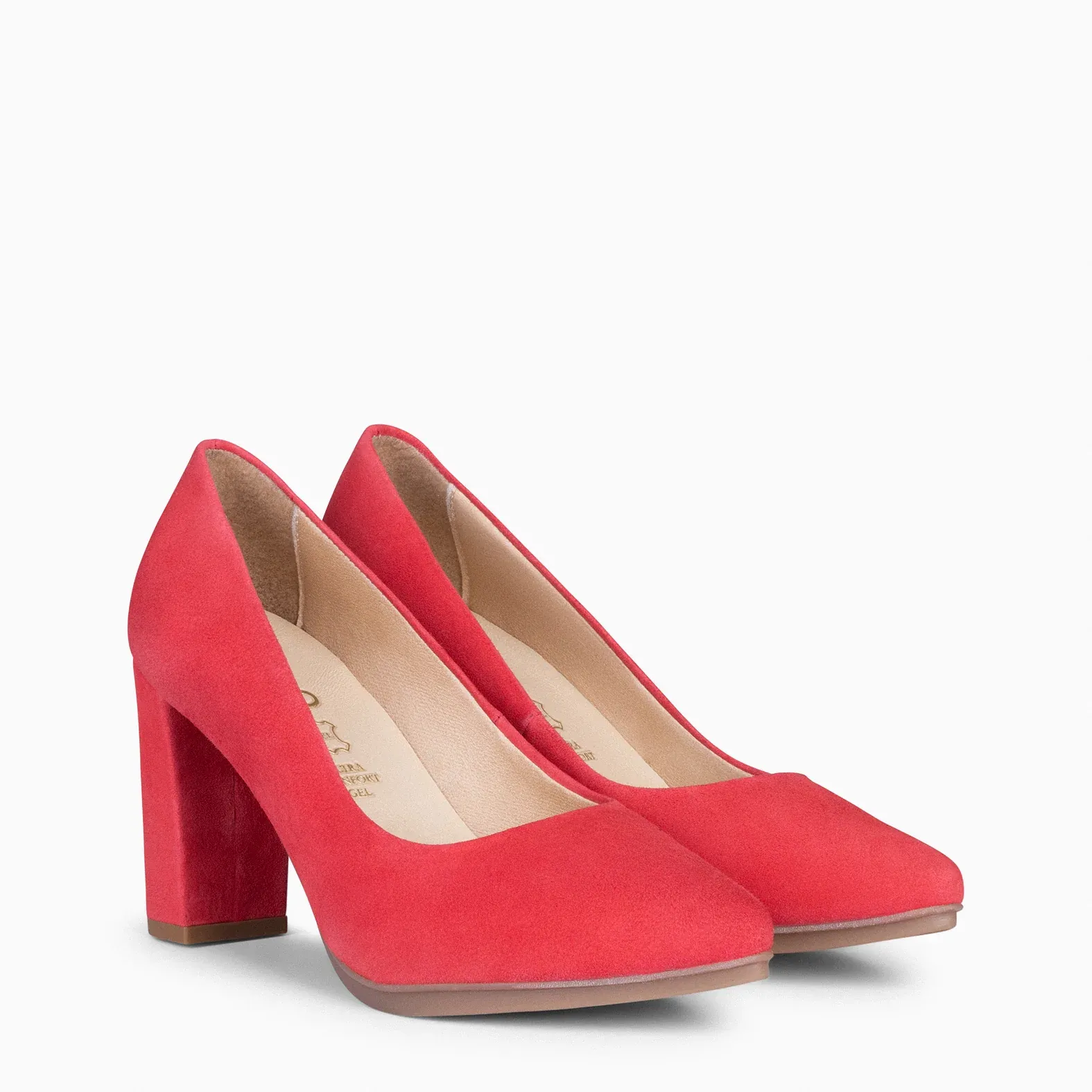 URBAN – Zapatos de tacón alto de ante ROJO - Imagen 3