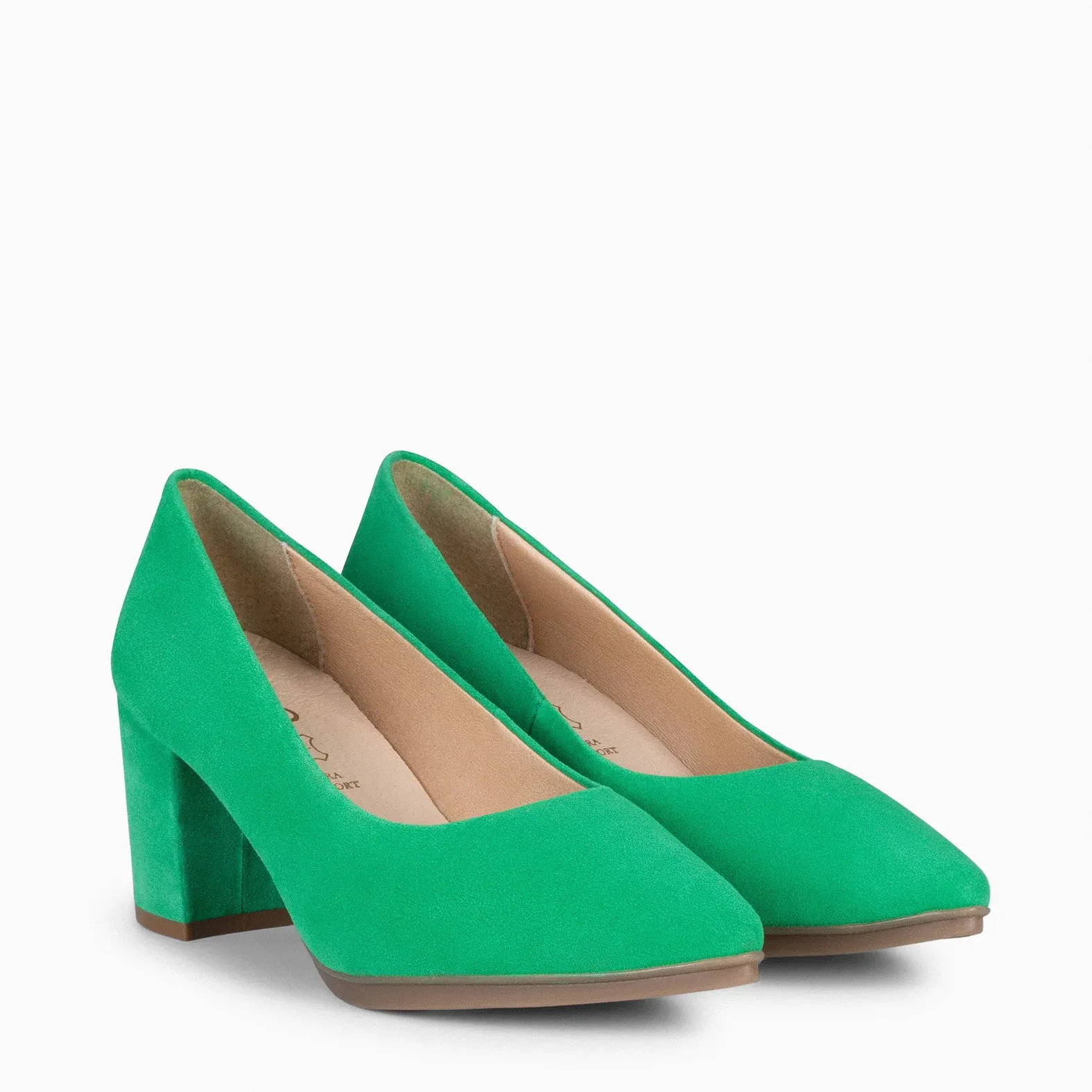 URBAN S - Zapatos de tacón medio de ante VERDE - Imagen 3
