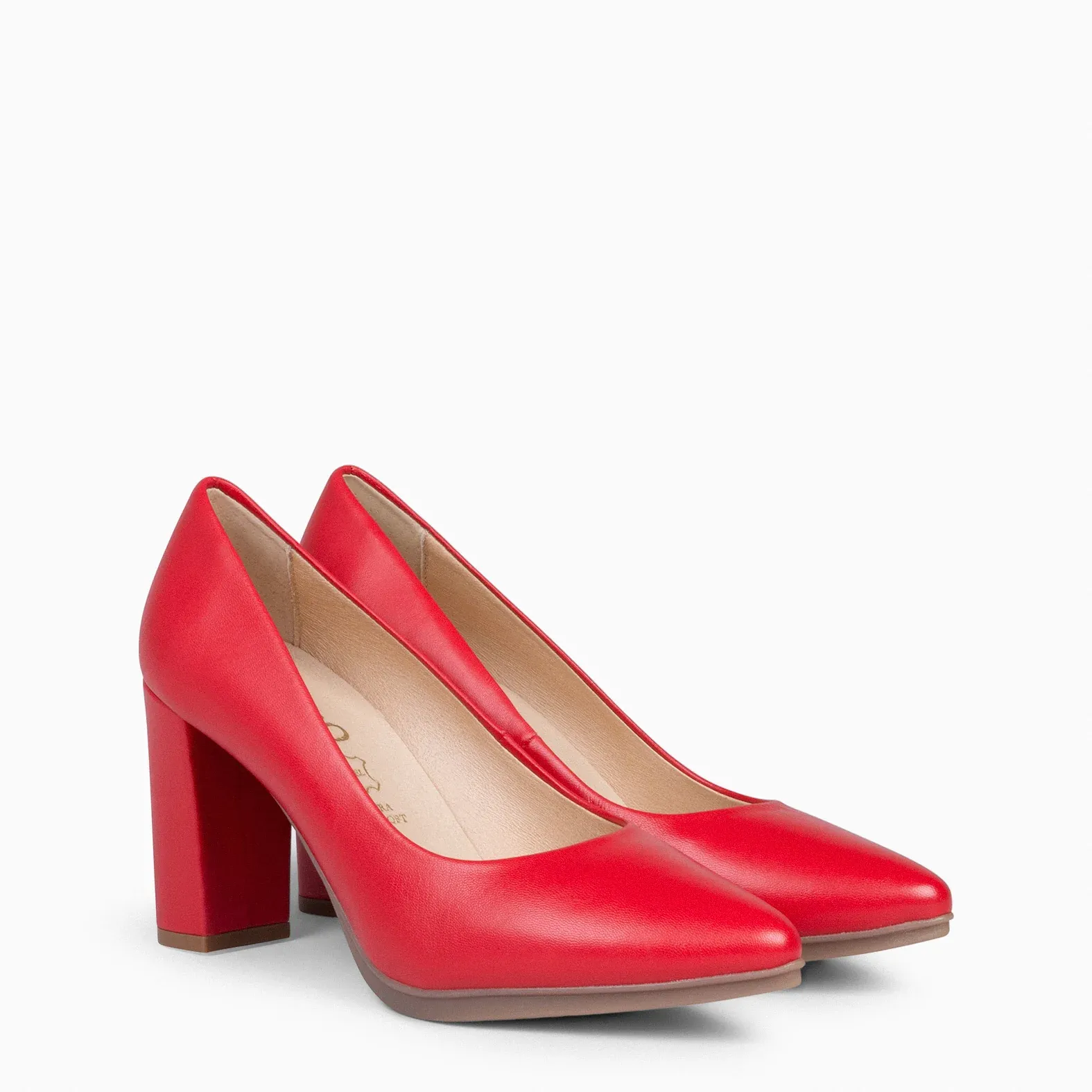 URBAN SALON - Zapatos de tacón alto en napa nude ROJO - Imagen 3