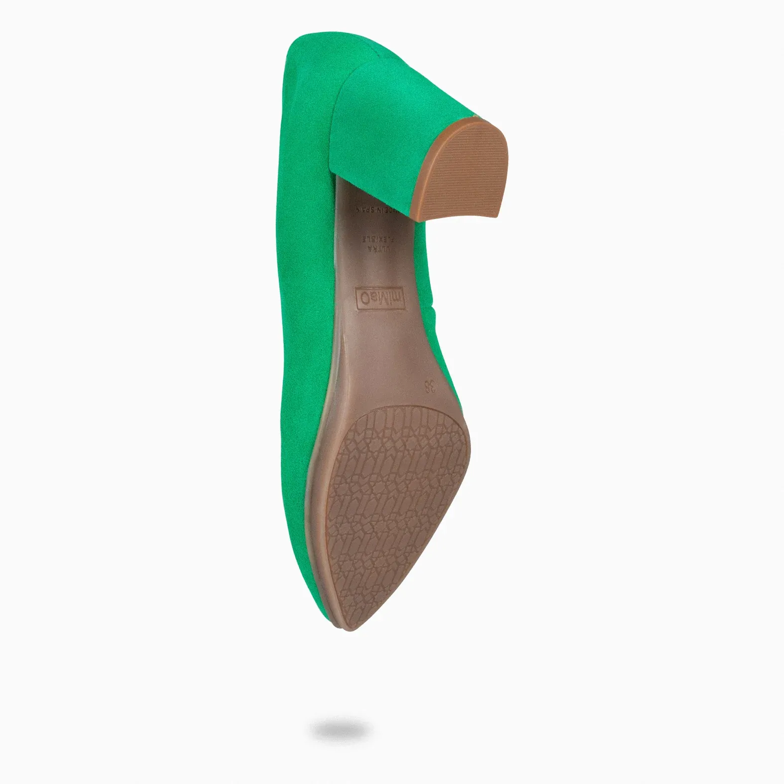 URBAN S - Zapatos de tacón medio de ante VERDE - Imagen 5