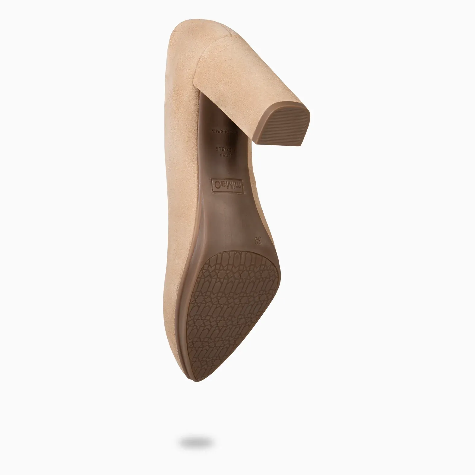URBAN – Zapatos de tacón alto de ante CAMEL - Imagen 2