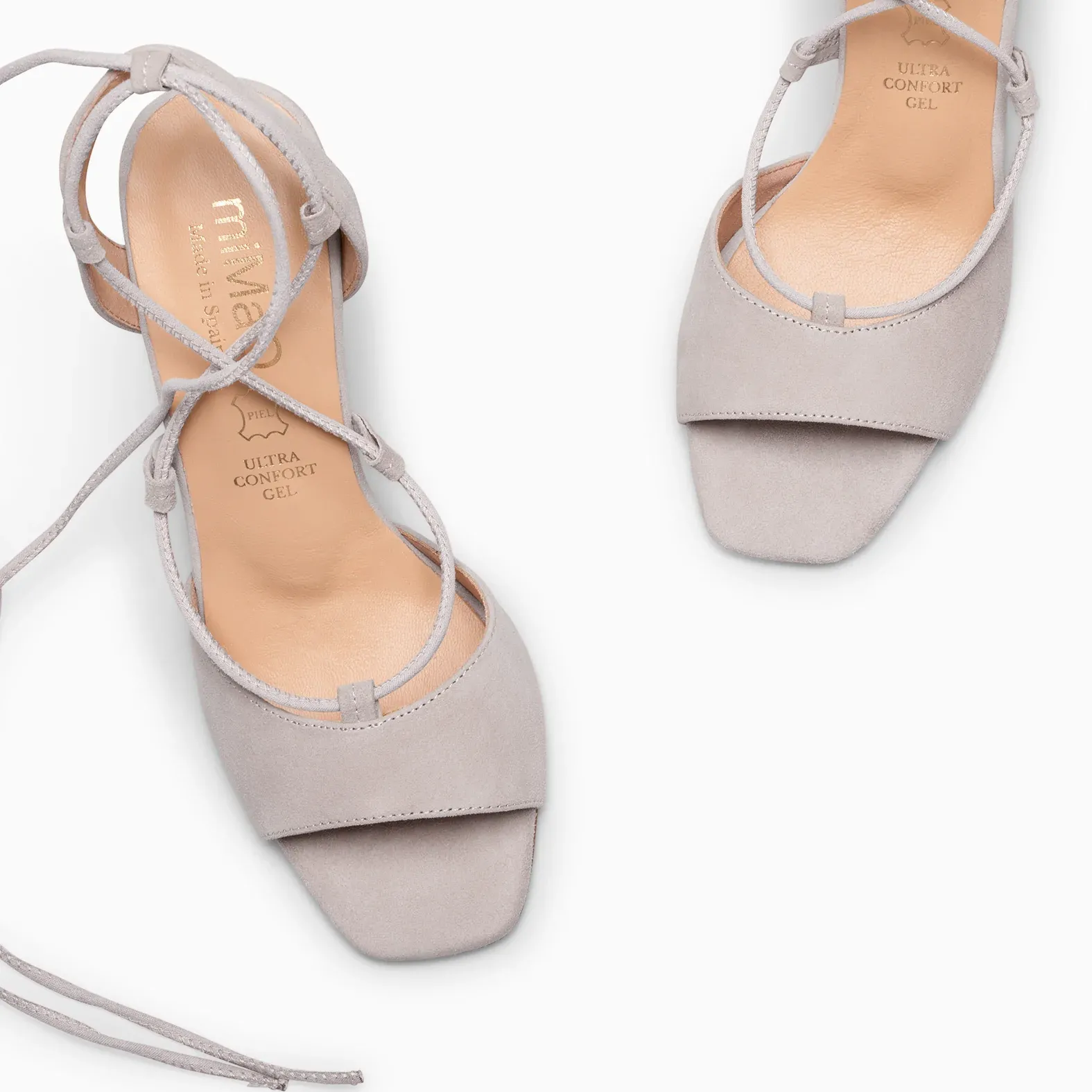 MONICA – SANDALIAS ELEGANTES DE TACÓN DE VESTIR GRIS PERLA - Imagen 2