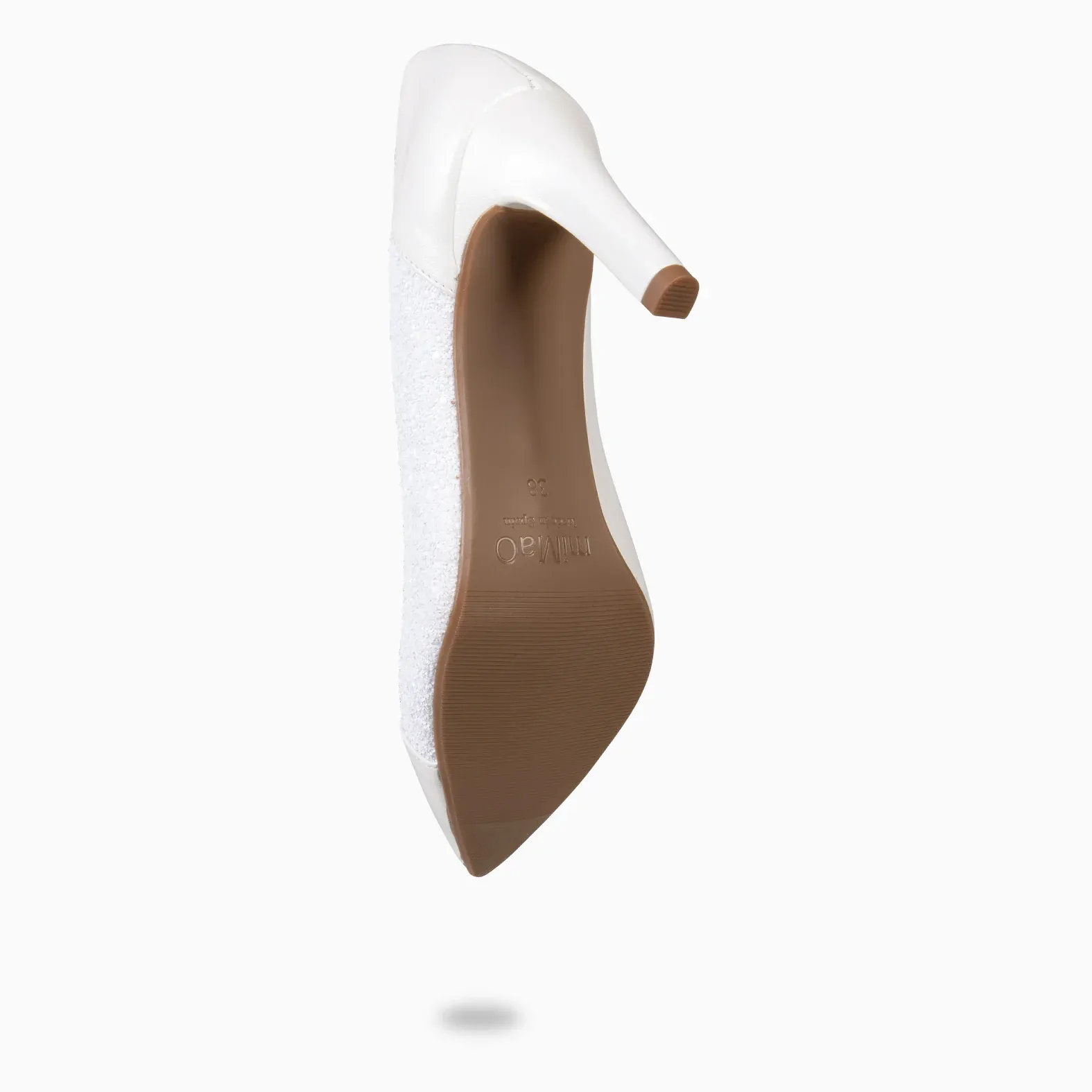 GLAM NIGHT– ZAPATOS ELEGANTES DE TACÓN ALTO CON GLITTER NACAR - Imagen 2