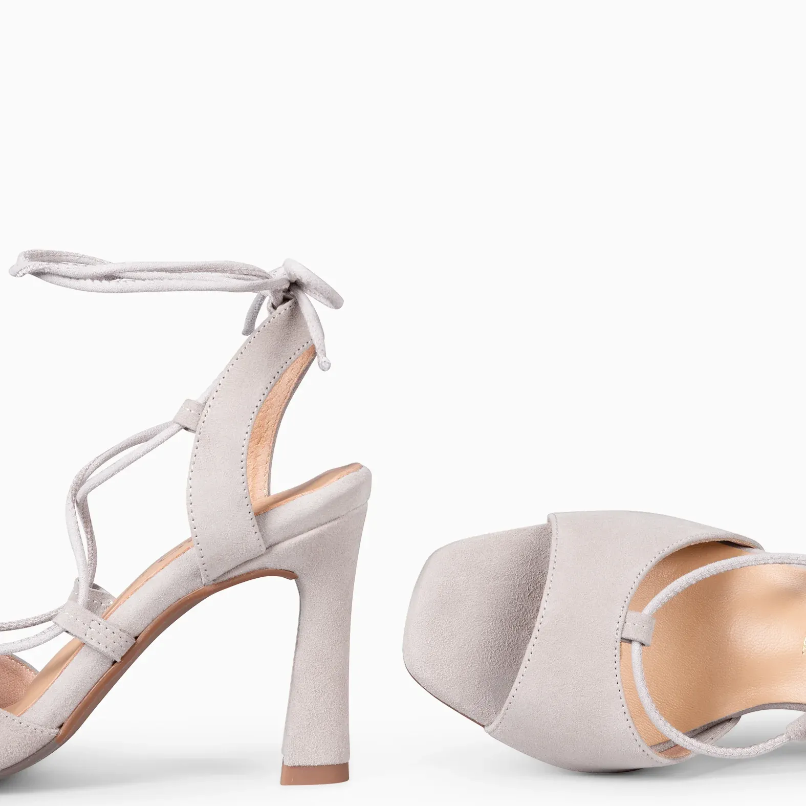 MONICA – SANDALIAS ELEGANTES DE TACÓN DE VESTIR GRIS PERLA - Imagen 5